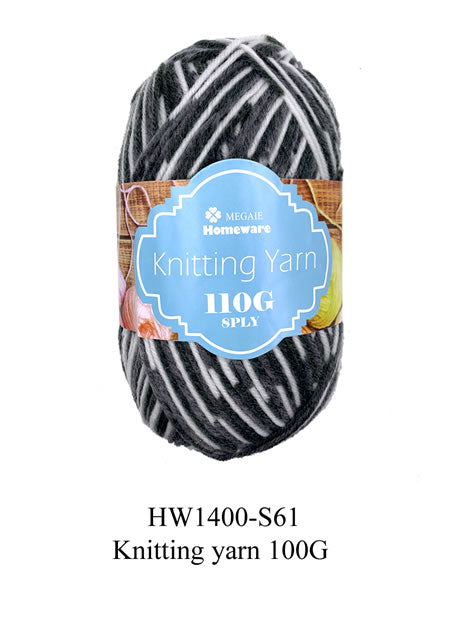 Yarn black/white/grey