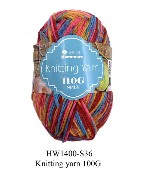 Yarn Mix dark pink\red\blue\yellow