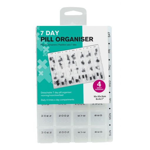 Pill Box Organiser 7 Days/ 4 Weeks