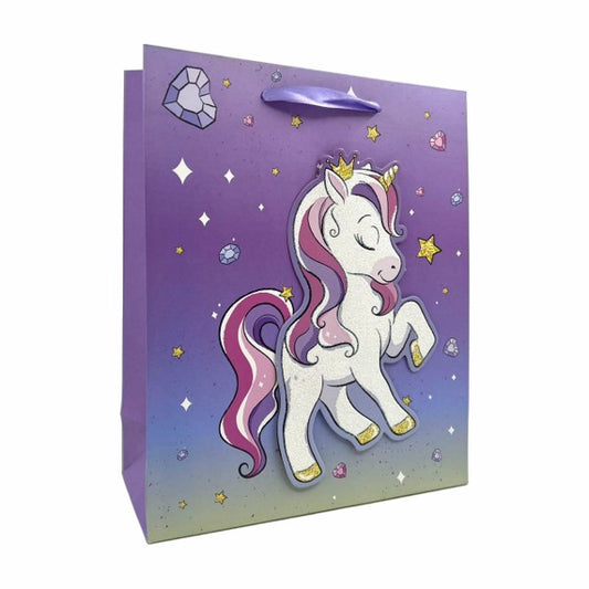 Gift Bag 3D Glitter Unicorn