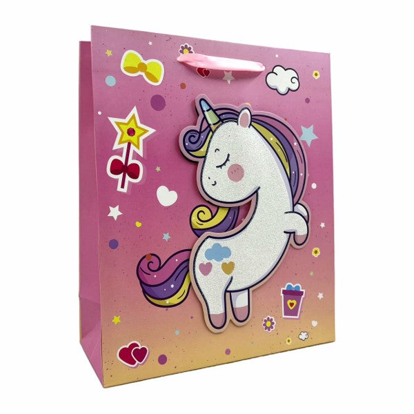 Gift Bag 3D Glitter Unicorn