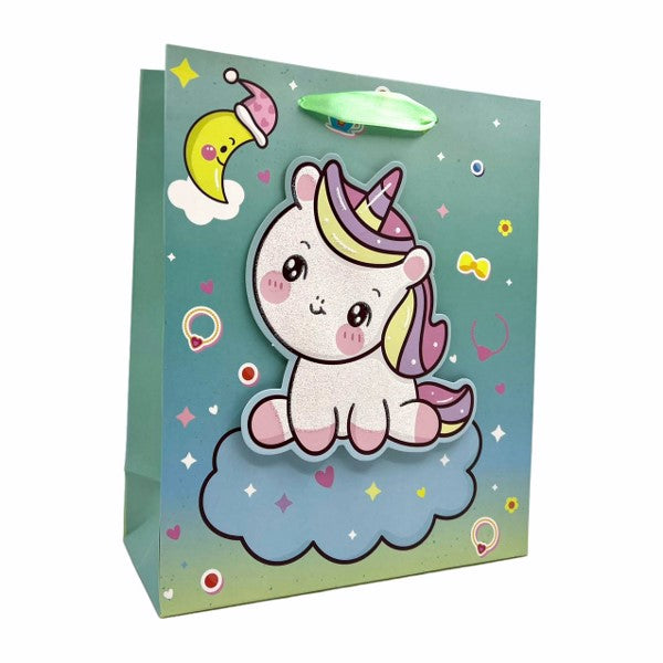 Gift Bag 3D Glitter Unicorn