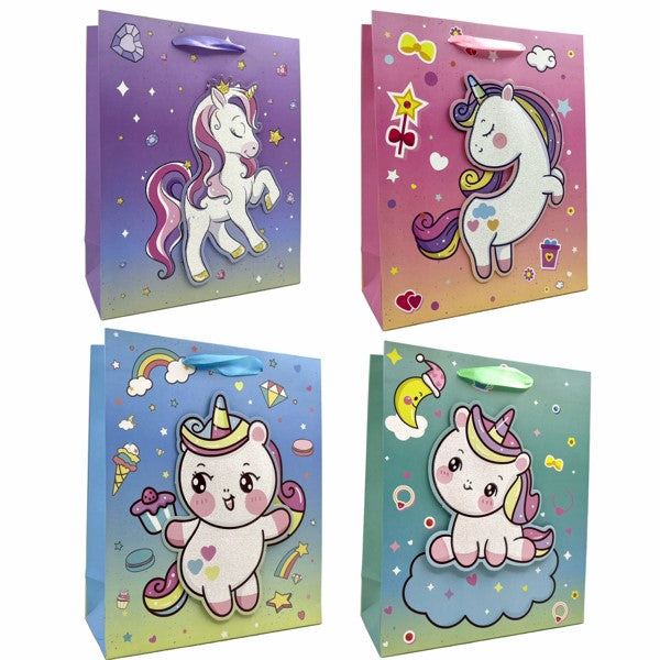 Gift Bag 3D Glitter Unicorn