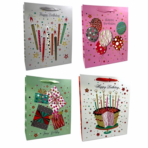 Gift Bag Glitter Happy Birthday