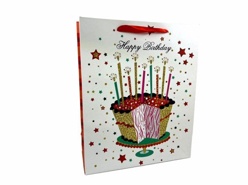 Gift Bag Glitter Happy Birthday
