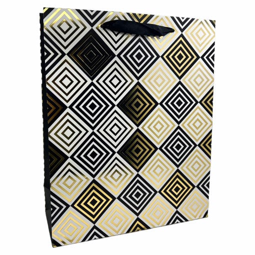 Gift Bag Foil Gold/Black