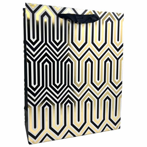 Gift Bag Foil Gold/Black