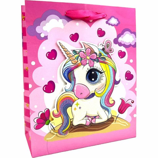 Gift Bag 3D Glitter Unicorn