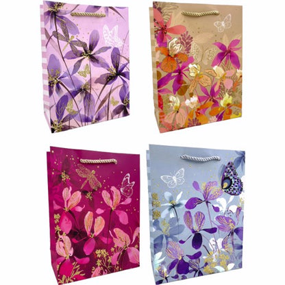 Gift Bag Flowers Glitter
