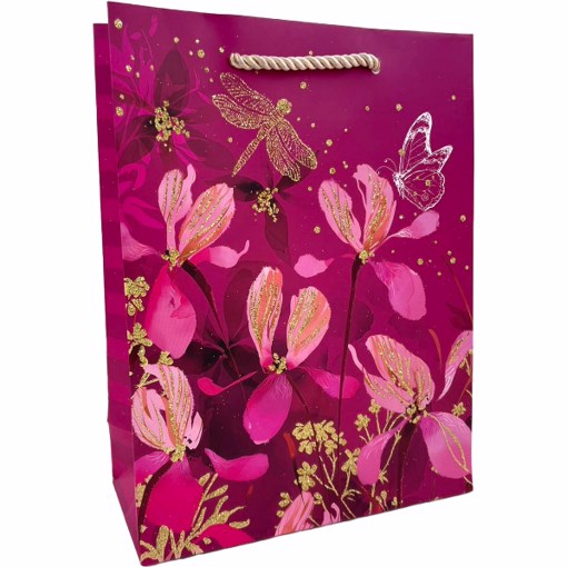 Gift Bag Flowers Glitter