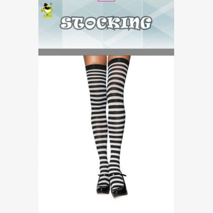 Striped Stocking- White and Black
