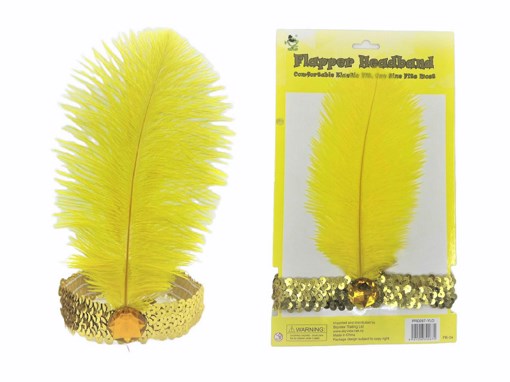 Ostrich Feather Headband Yellow