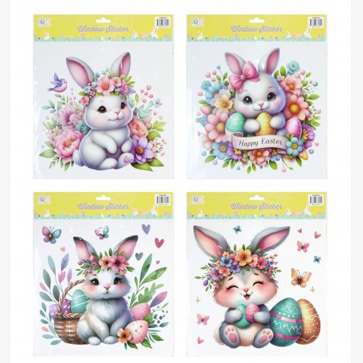 Easter Bunny Window Sticker Asst