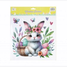 Easter Bunny Window Sticker Asst